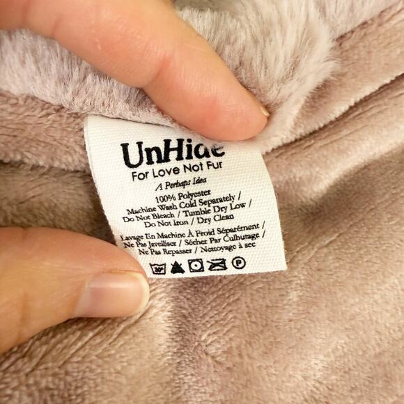 UnHide Mauve Faux Fur Lil' Marsh Marshmallow Throw Blanket EUC - Picture 3 of 7